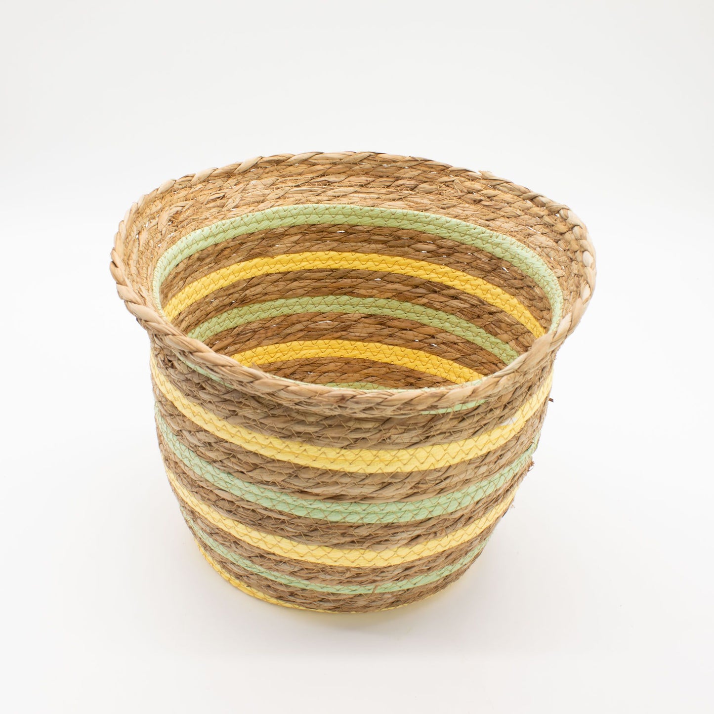 Seagrass & Straw Vase Shaped Baskets  - Natural Yellow & Green - Set of 3
