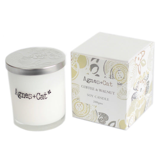 Coffee and Walnut candle, Agnes+Cat