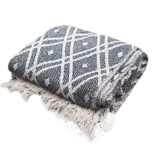 Boho Blanket - Black & Biege Regency