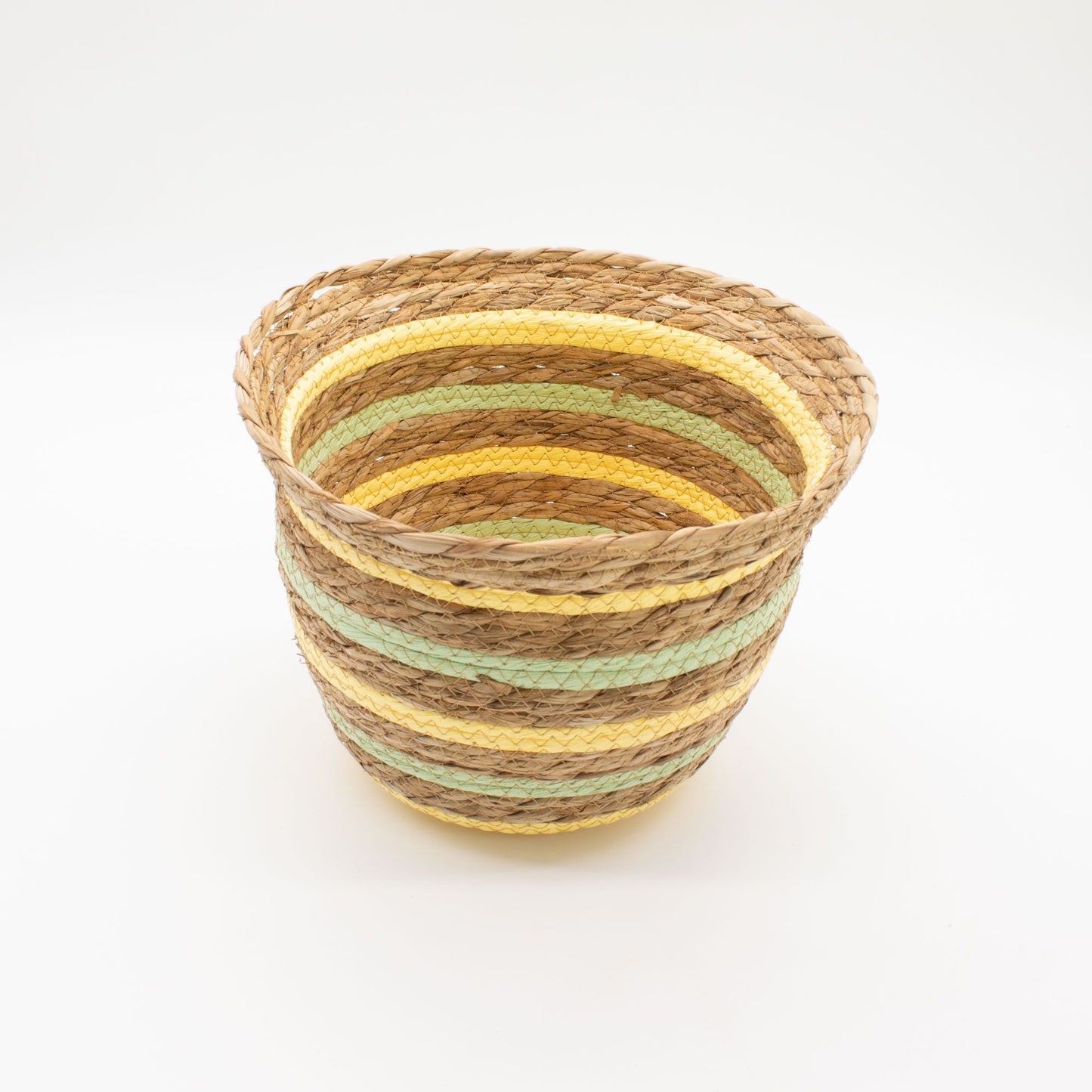 Seagrass & Straw Vase Shaped Baskets  - Natural Yellow & Green - Set of 3