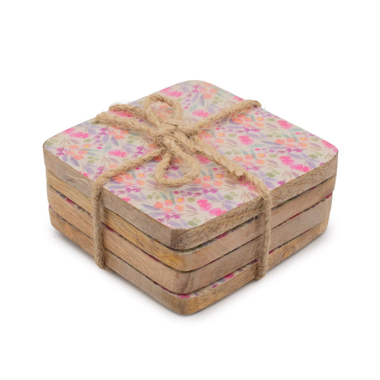 Set of 4 Square Coasters - Pretty Floral