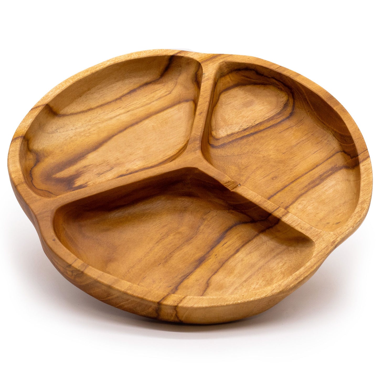 Teakwood Fruit Bowl Three Sections - 30x4cm