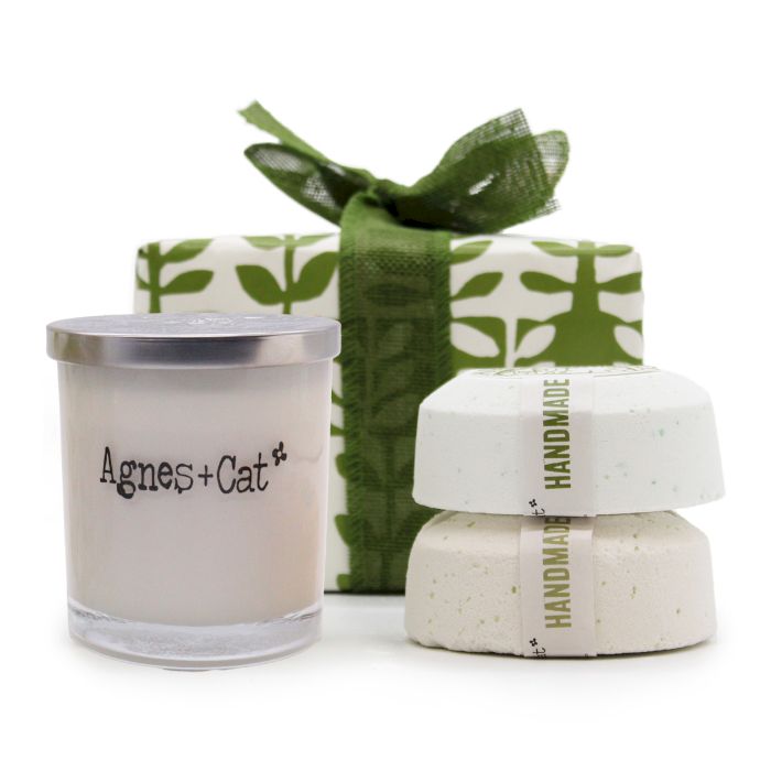 Agnes& Cat Gift Box - Rhubarb (Candle) + White Fig & Fell Berry (Fizz)