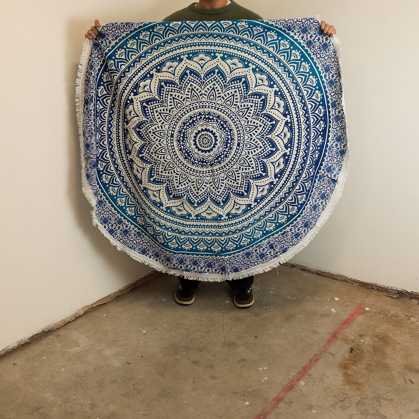 Mandala Roundie Cotton Art (130cm) - Classic Blue
